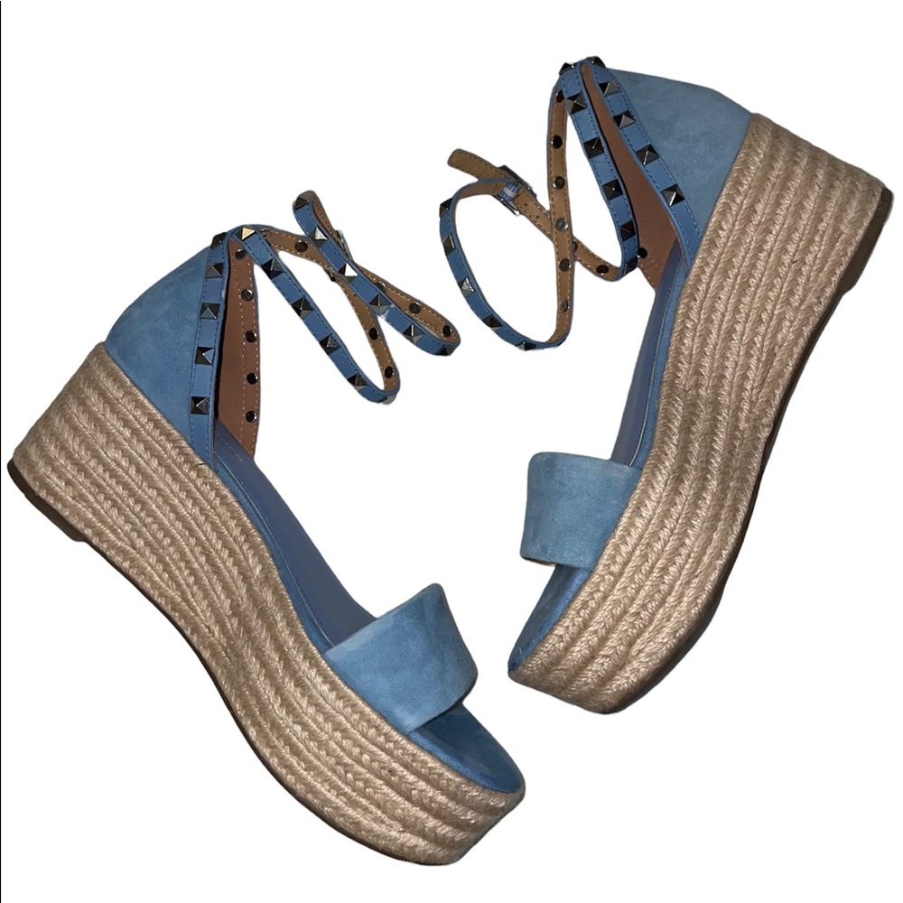 MARC FISHER Jazlyn Studded Ankle Strap Espadrille Sandal size-9 - Picture 3 of 7